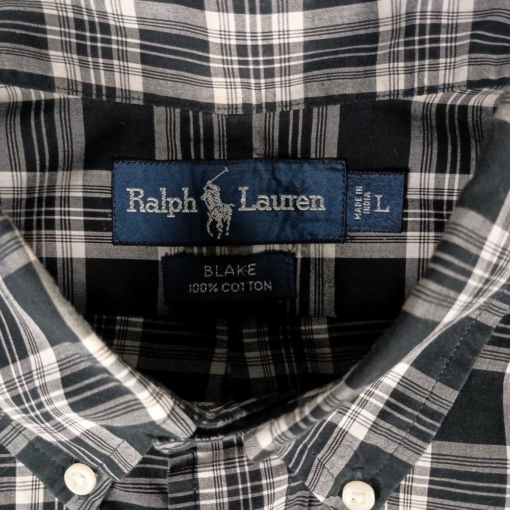 Ralph Lauren Large Blake Glen Plaid Black Pony Mens Shirt - Picture 5 of 9